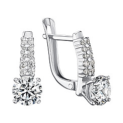Серьги из серебра с фианитами с40064