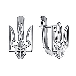Сережки Тризуби з білого золота  21584/02/1