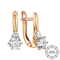 Серьги из красного золота с фианитами Tesori Zirconia 21923/01/0/4186