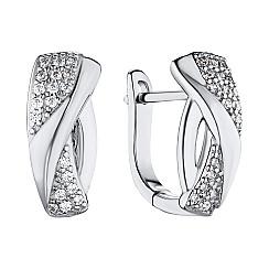 Серьги из серебра с фианитами SZDE04897-E/12/1