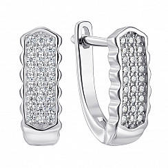 Серьги из серебра с фианитами 2E25703-E/12/1