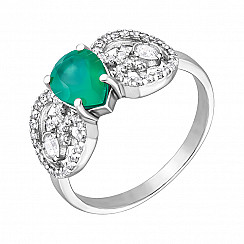 Каблучка з срібла з агатом 1358/1р-GRAG