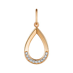 Підвіска з червоного золота з фіанітами F-628-P/01/1