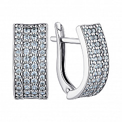 Серьги из серебра с фианитами 40500/12/1/36
