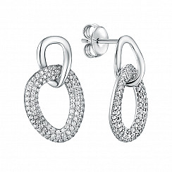 Серьги из серебра с фианитами JSE01804-E/12/1