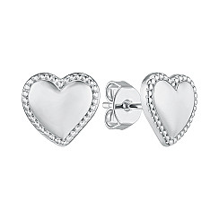 Серьги-пусеты из серебра Сердечка ME15489A-E/12