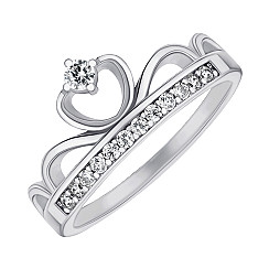 Каблучка-корона з срібла з фіанітами 2R30302-R/12/1