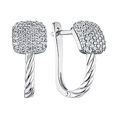 Серьги из белого золота с фианитами 2192028102-E/02/1
