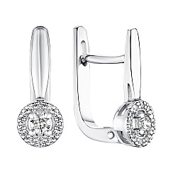 Сережки з білого золота з діамантами P-DE09014-B/02/8558