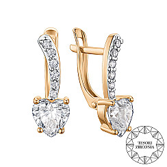 Сережки з комбінованого золота з фіанітами Tesori Zirconia 22295/01/1/4649