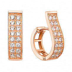 Сережки з червоного золота з фіанітом s zirconia 21782/01/0/678