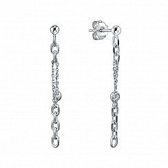 Серьги-подвески из серебра с фианитом ORT  7812 RH-E/12/1