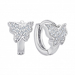 Серьги-конго из серебра с фианитом 1EA82264-E/12/1