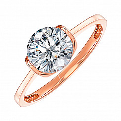 Кільце з червоного золота з фіанітом s Zirconia 13398/01/0/280