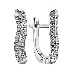Серьги из белого золота с фианитами 2190549102-E/02/1