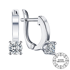 Сережки зі срібла з фіанітом Tesori Zirconia 40976/12/1/4027