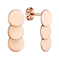 Сережки-пусети Монетки з червоного золота  02479/01/0