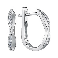 Серьги из серебра с фианитами DE00340-E/12/1