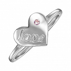 Каблучка з срібла Love з фіанітом ML14364A-R/12/1504