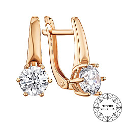 Серьги из красного золота с фианитом Tesori Zirconia 21880/01/0/4026
