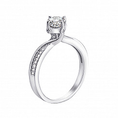 Серебряное кольцо с фианитами 1RI56594