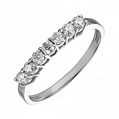 Каблучка з білого золота з фіанітами S Zirconia КД4196/1 Sw