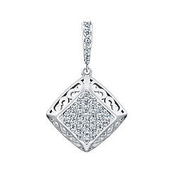 Підвіска з срібла з фіанітами 70077/12/1/43