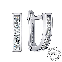 Сережки зі срібла з фіанітами Tesori Zirconia 40515/12/1/4212