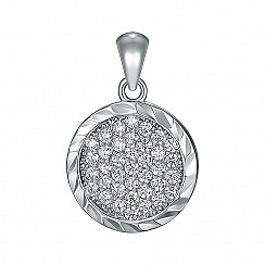 Подвес из серебра с фианитами PS00386-P/12/1