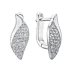 Серьги из серебра с фианитами SZDE05003-E/12/1