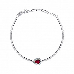 Браслет из серебра с гранатом и фианитами NA-677-B/12/5014