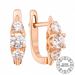 Серьги из красного золота с фианитами Tesori Zirconia 2965/01/0/4187