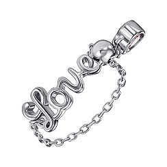 Каблучка Love зі срібла з підвіскою-фіанітом TR-079-7inch-R/12/1504