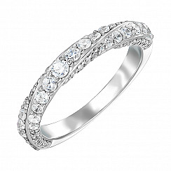 Каблучка зі срібла з фіанітами 00992/12/1/202
