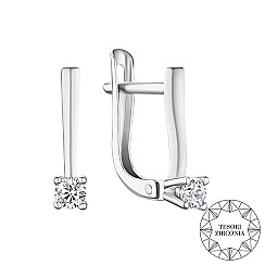 Серьги из белого золота с фианитом Tesori Zirconia 2886/02/1/4035
