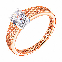Каблучка з червоного золота з фіанітом s zirconia 13461/01/1/2114