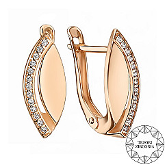 Сережки з червоного золота з фіанітами Tesori Zirconia 27209/01/0/4232