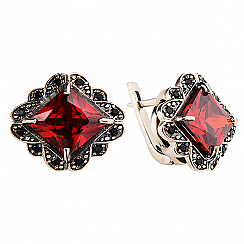 Серьги Бойко из серебра с фианитом 0433.10Seкрас