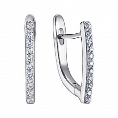 Серьги из серебра с фианитами SZDE15067-E/12/1