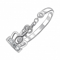 Каблучка зі срібла з фіанітами R10570-R/12/1