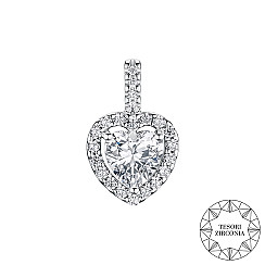 Підвіска-серце зі срібла з фіанітами Tesori Zirconia 35159/12/1/4281