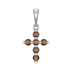 Крест из серебра с раухтопазом GP2010-P/12/5846
