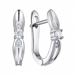 Серьги из серебра с фианитами ISA0158-E/12/1