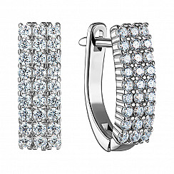 Серьги из серебра с фианитами 1EA104731-E/12/1