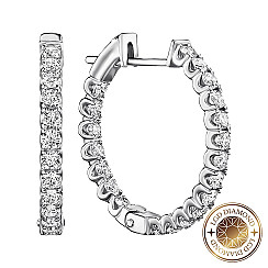Сережки-кільця з білого золота з лабораторними діамантами 51840-L/02/1/11911