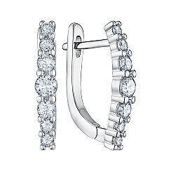Серьги из серебра с фианитами SZDE15086-E/12/1