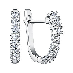 Серьги из серебра с фианитами DE0193-E/12/1