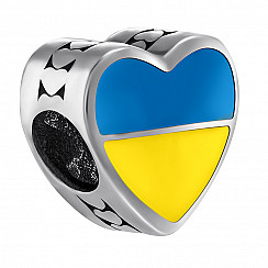 Шарм Love Ukraine зі срібла з емаллю 580791
