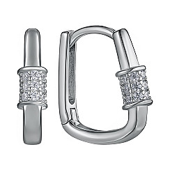 Сережки-кільця зі срібла з фіанітами B02558-E/12/1