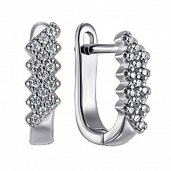 Серьги из серебра с фианитами 1EA106783-E/12/1